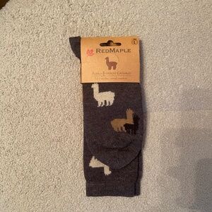 Red Maple Llama Alpaca Socks